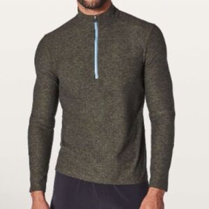 Lululemom Athletica Soft Jersey Half Zip in Heather Green